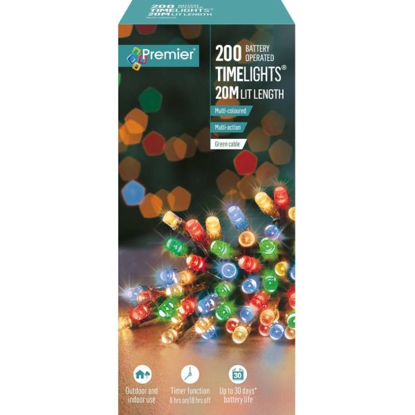 200 Multi-Action Battery Operated Multicoloured LEDs